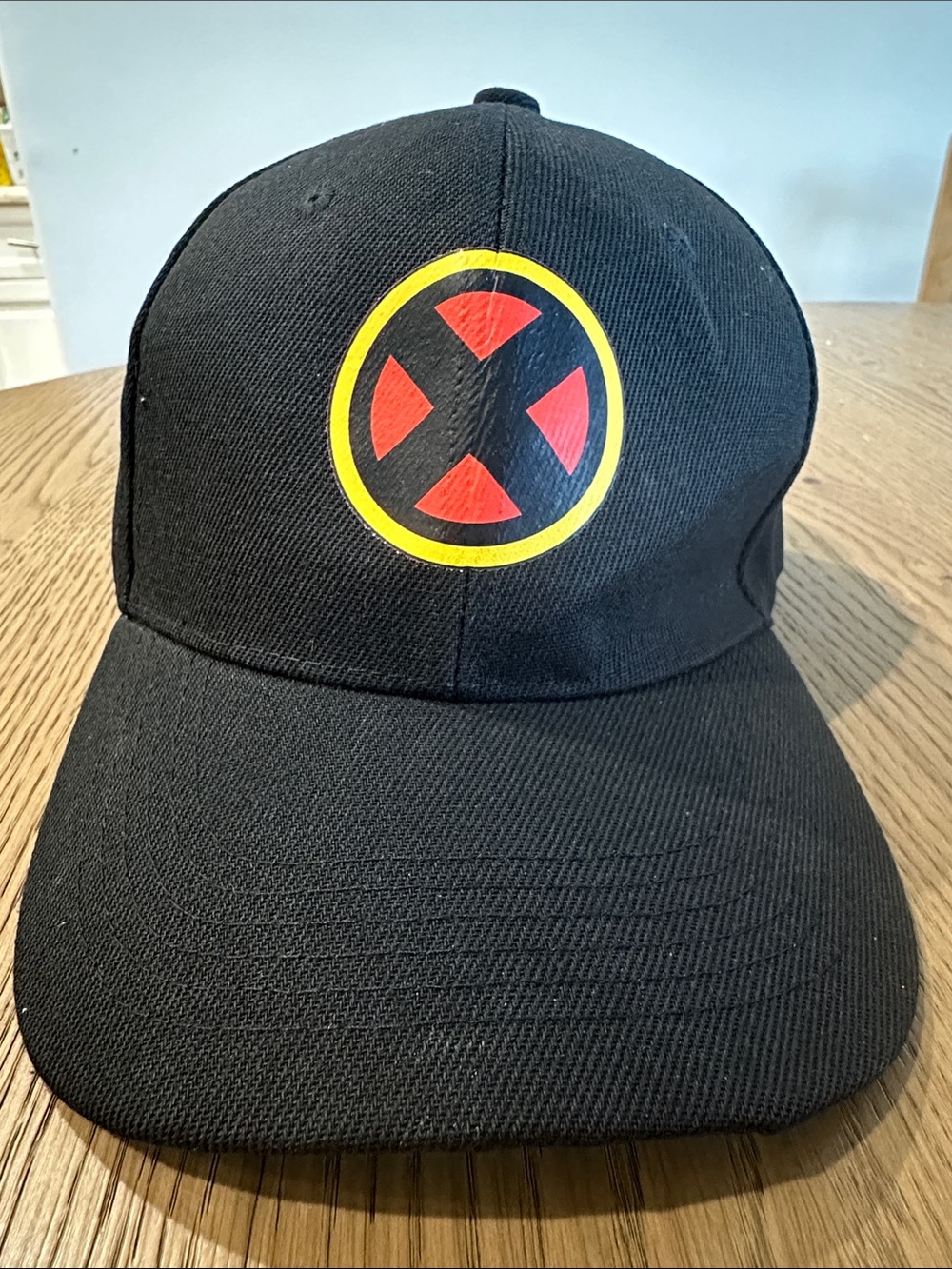 Black Baseball Cap with Red & Yellow X-Men Emblem